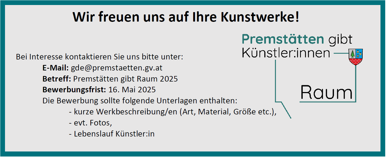 20250408 Premstaetten gibt Kuenstlerinnen Raum Bewerbung