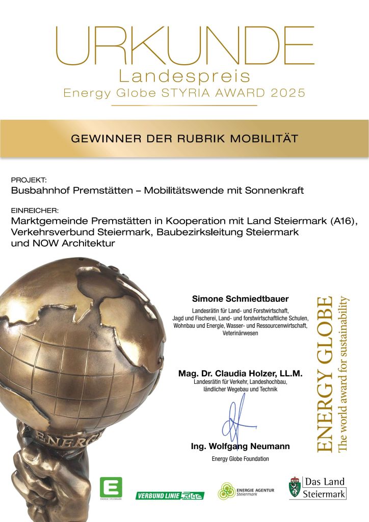 Energy Globe Styria Award 1 2025 Auszeichnung Energy Globe Styria Award
